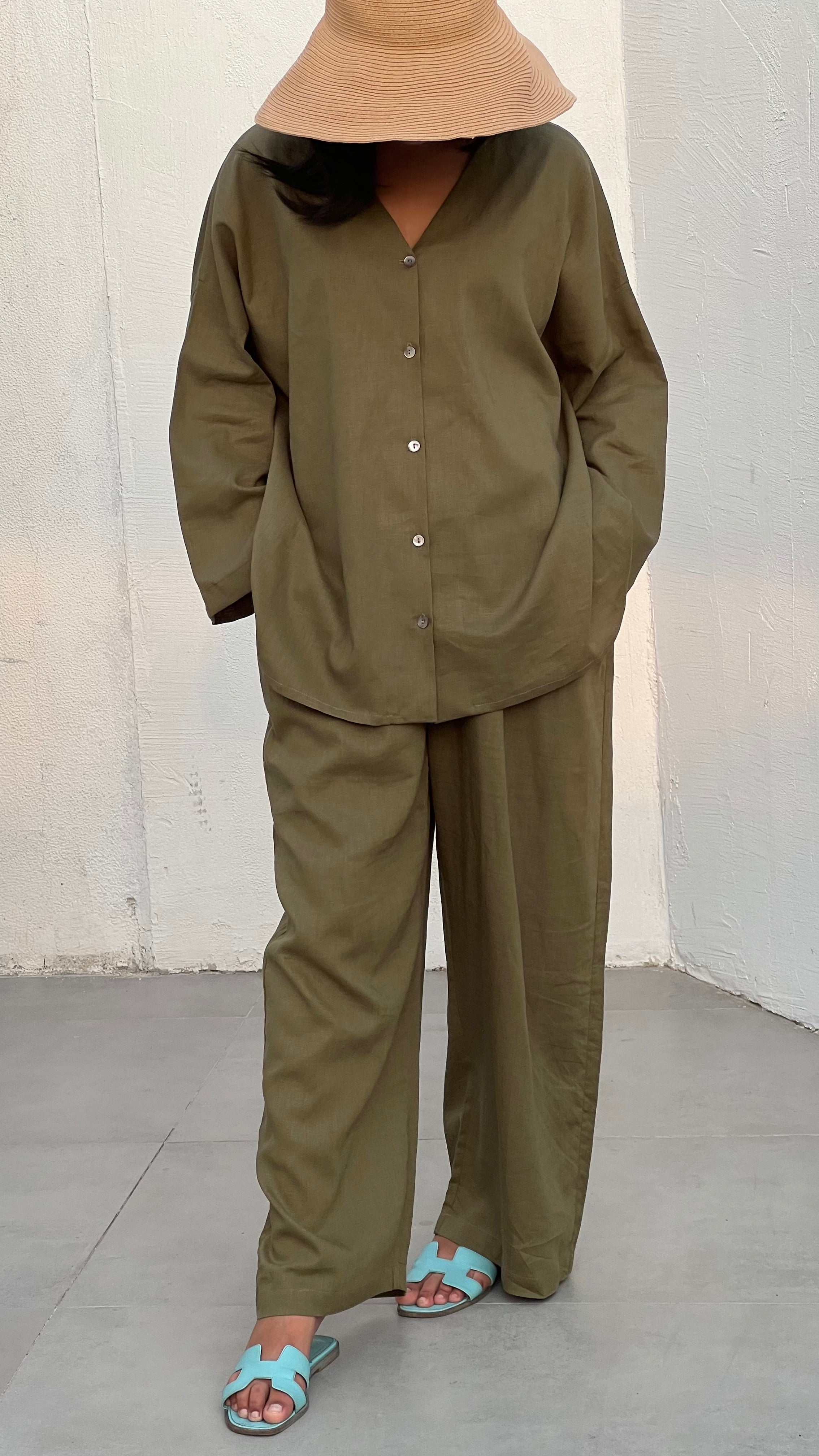 Turtle Green Trouser Set