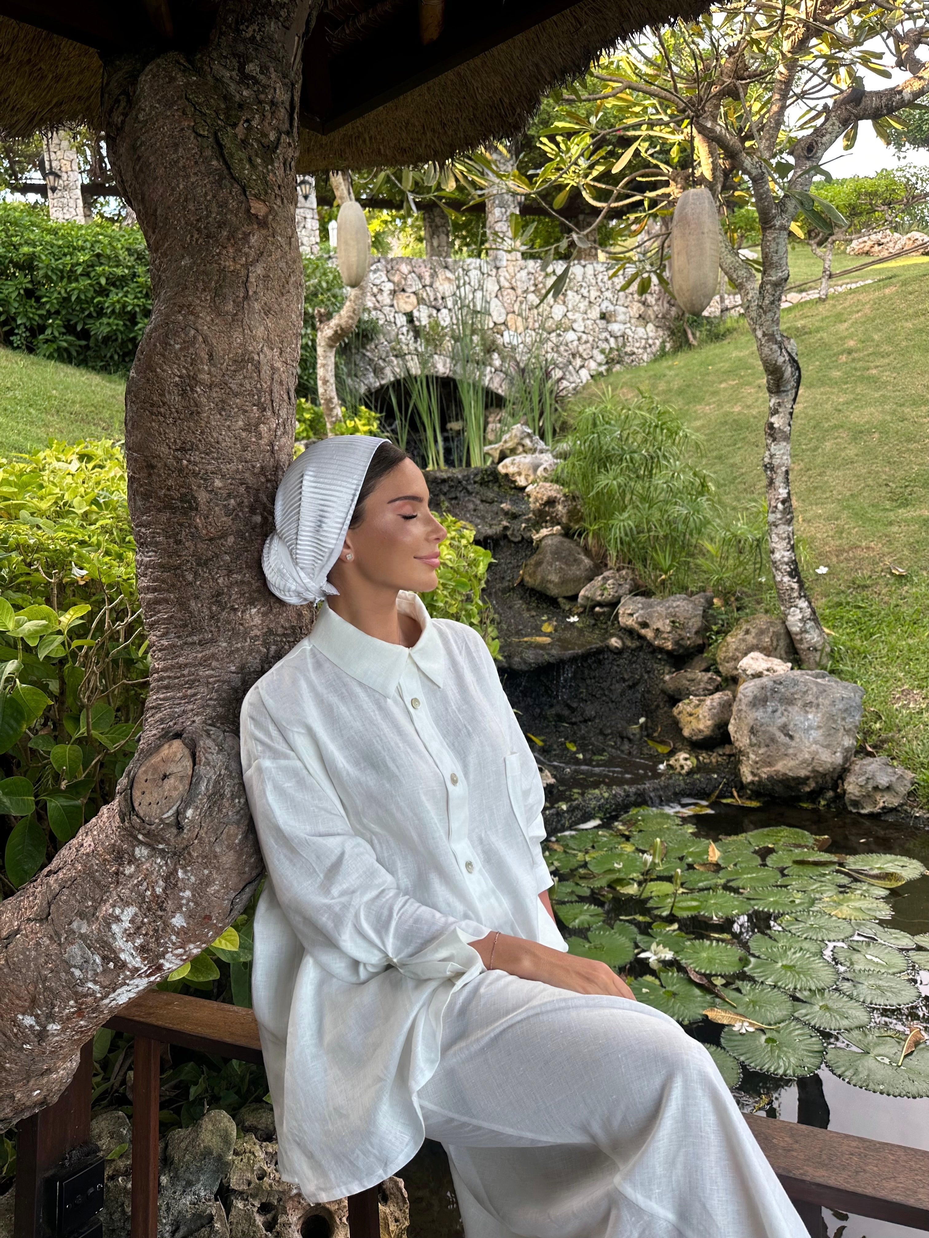 White Linen Trouser Set