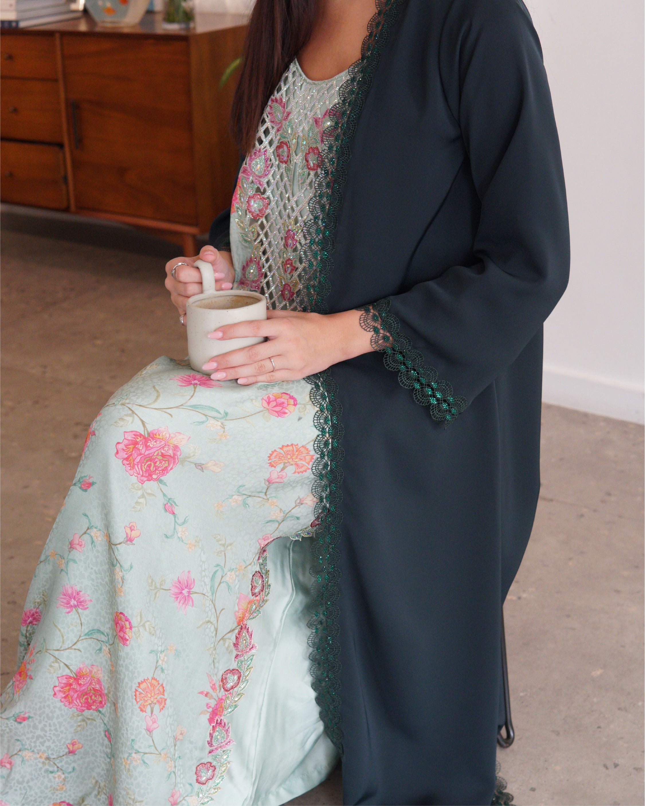 Emerald Lace Abaya
