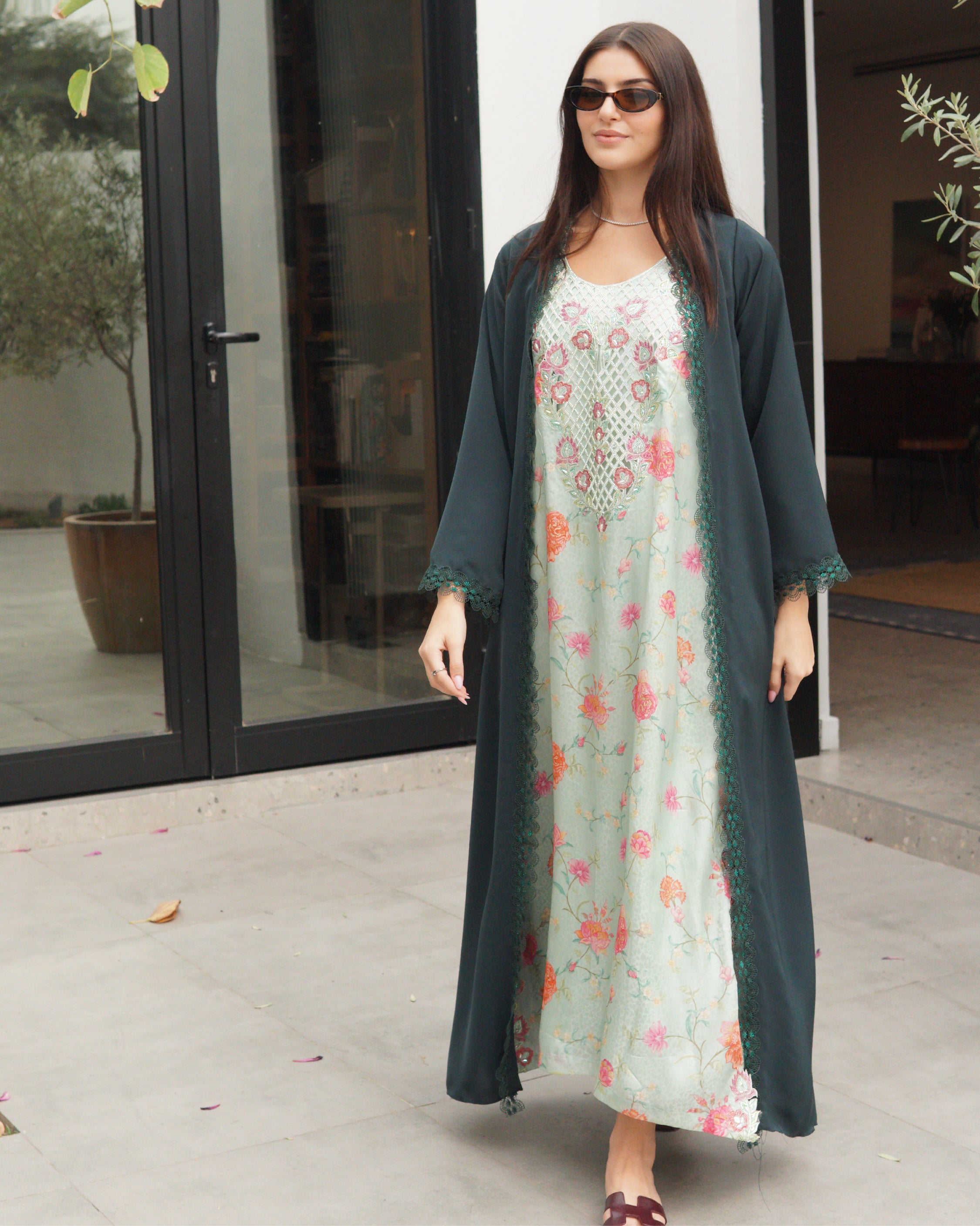 Emerald Lace Abaya