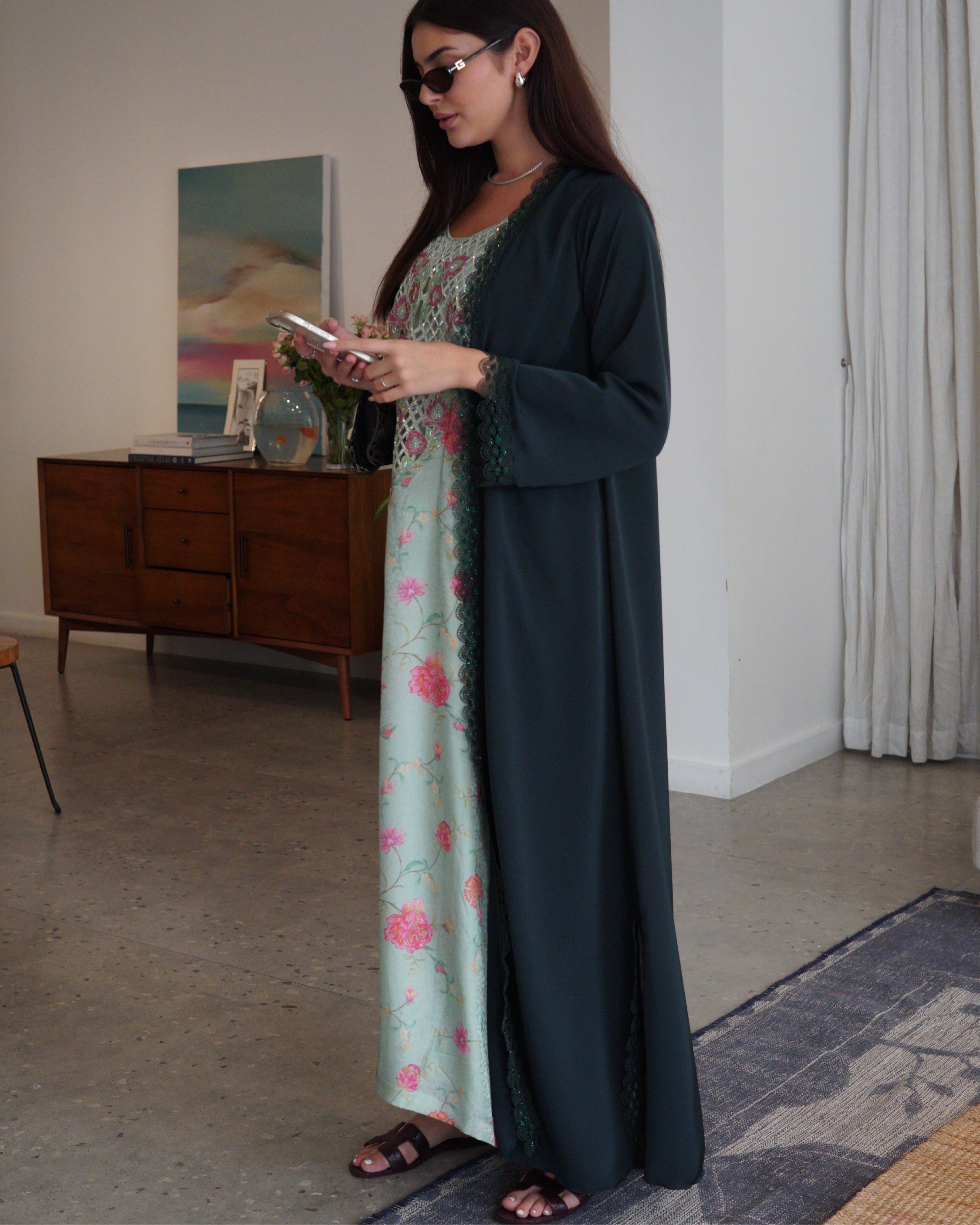Emerald Lace Abaya