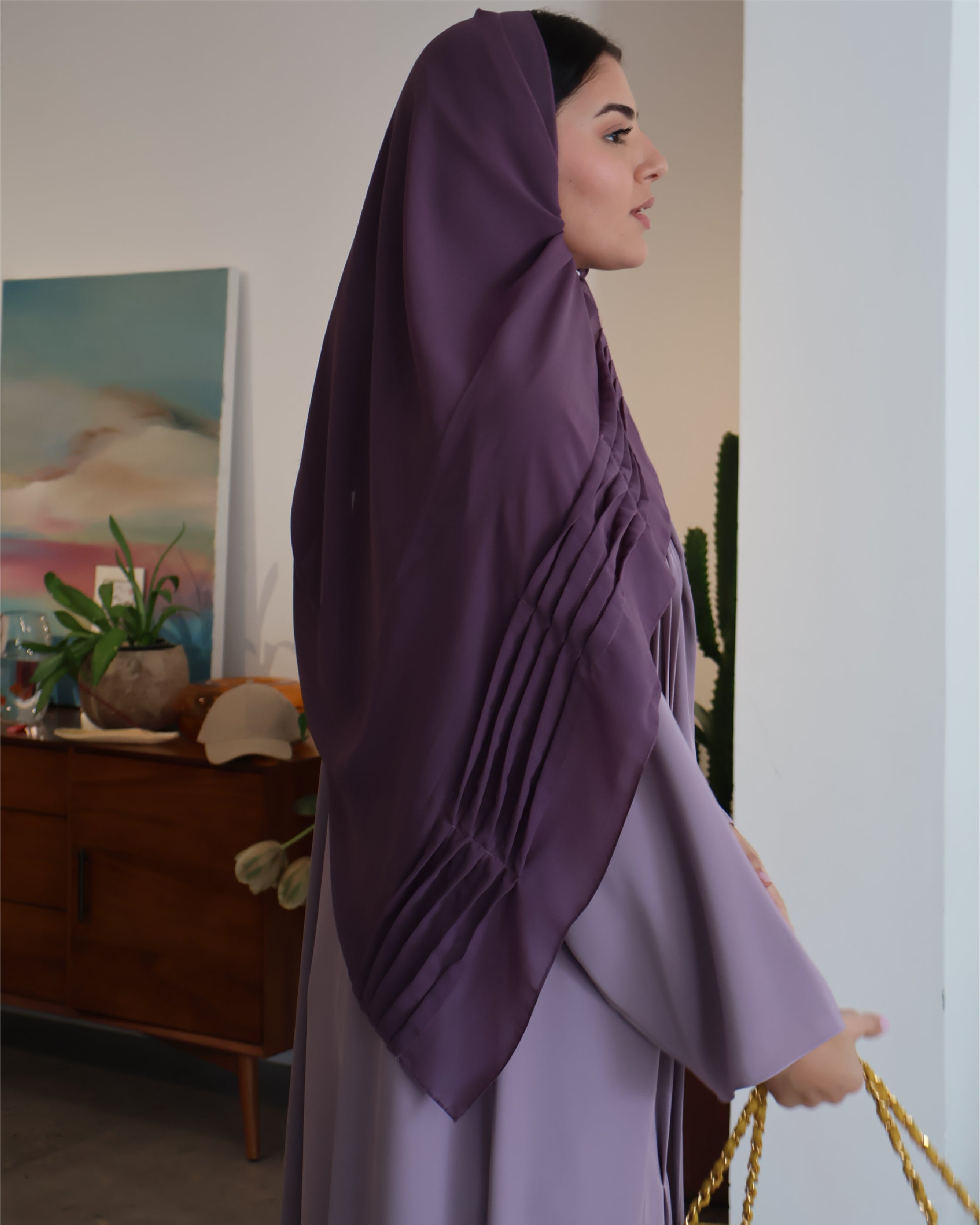 Lavender Pleated Abaya