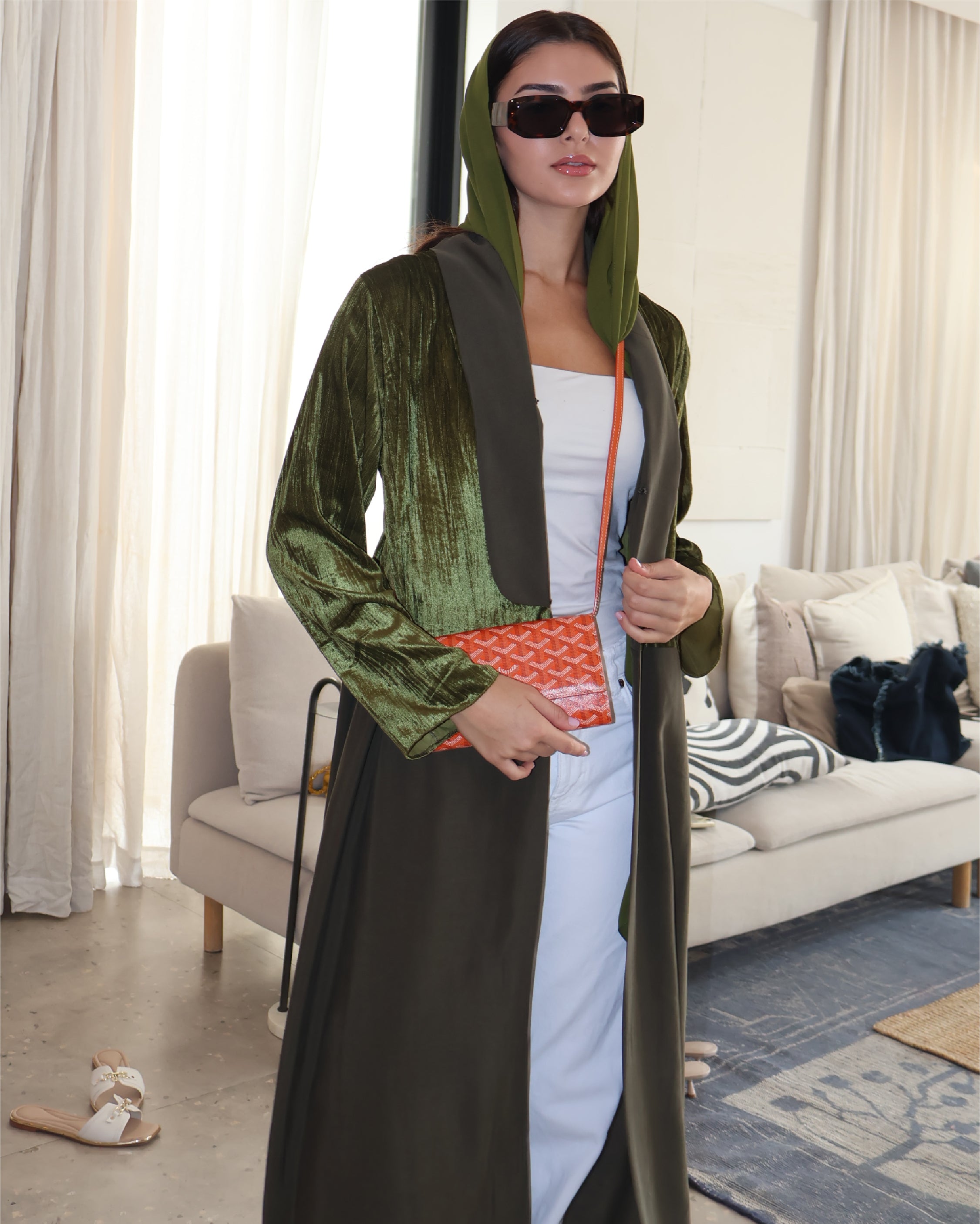 Green Moss Suit Abaya