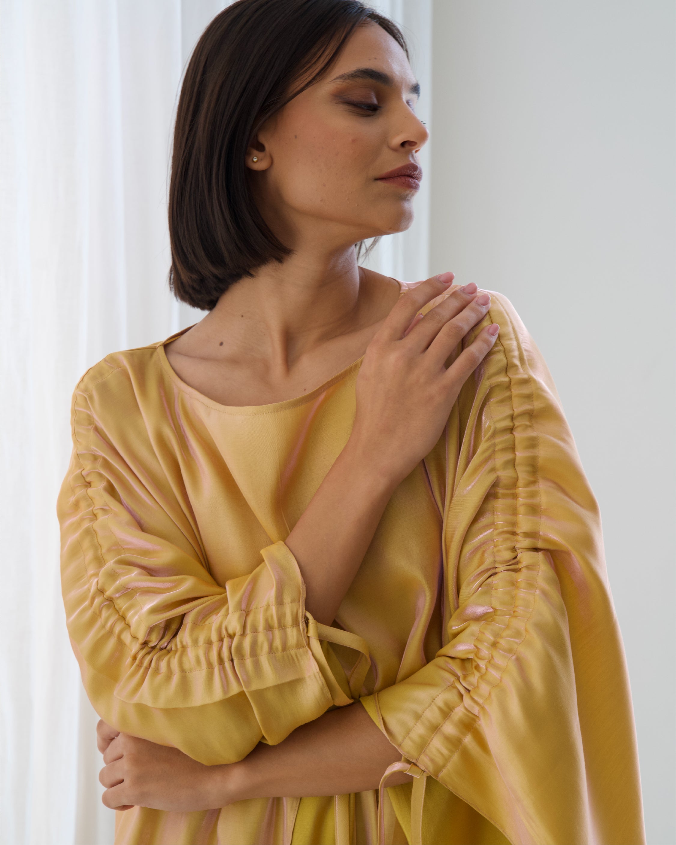Shimmer Yellow Kaftan