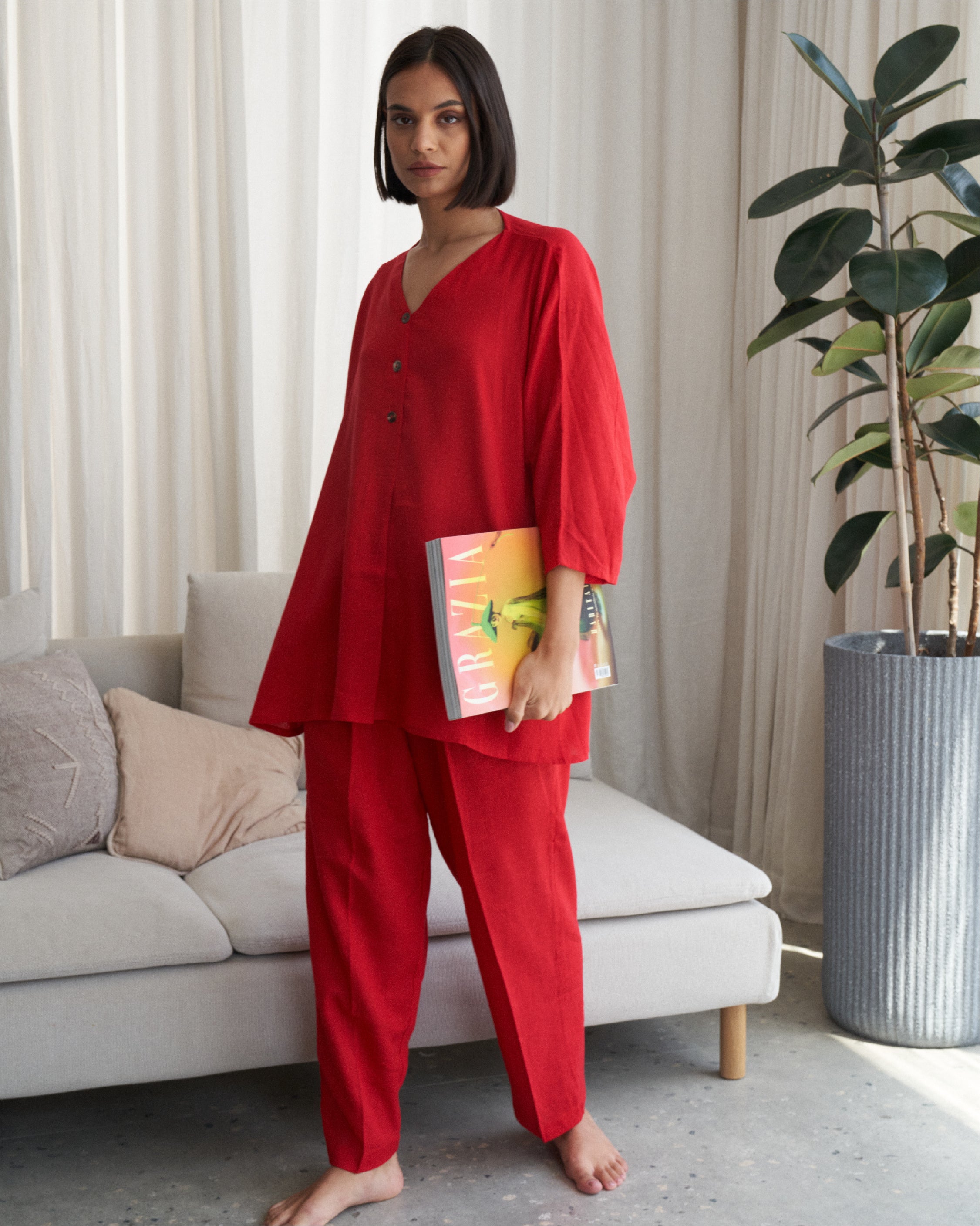 Raspberry Trouser Set
