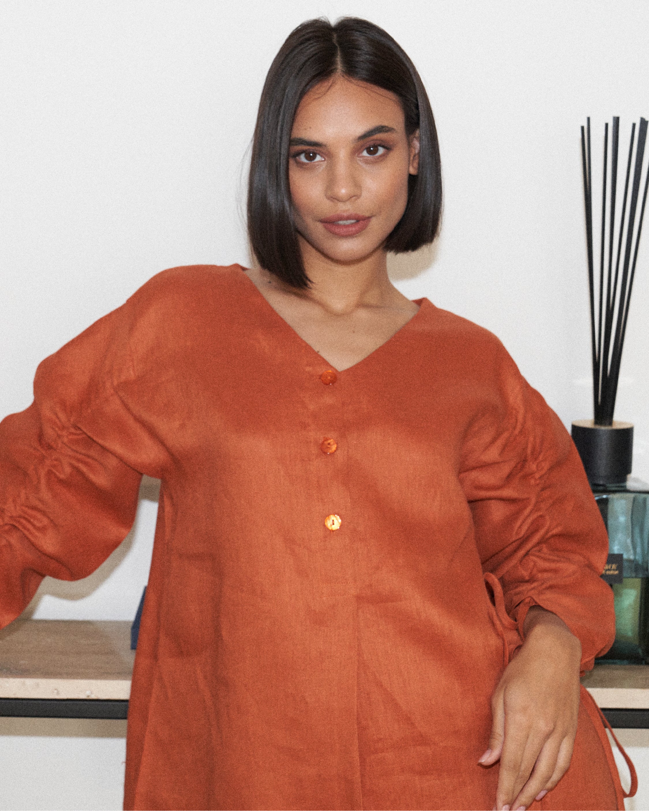 Burnt Orange Skirt Set