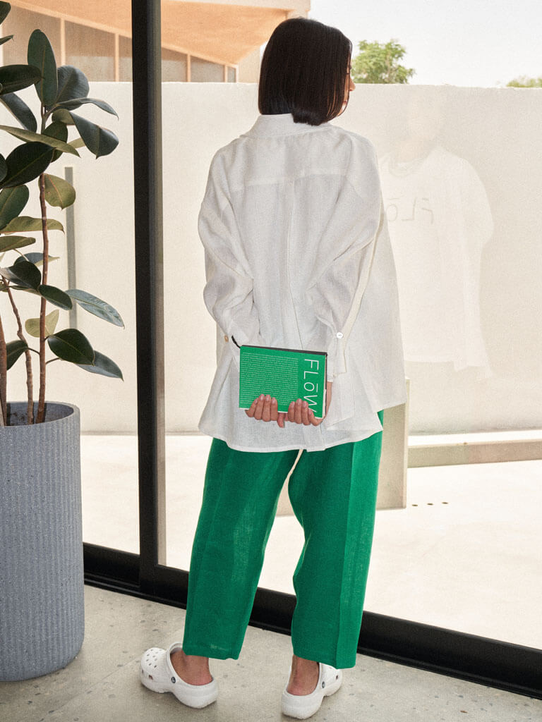 White/Green Trouser Set