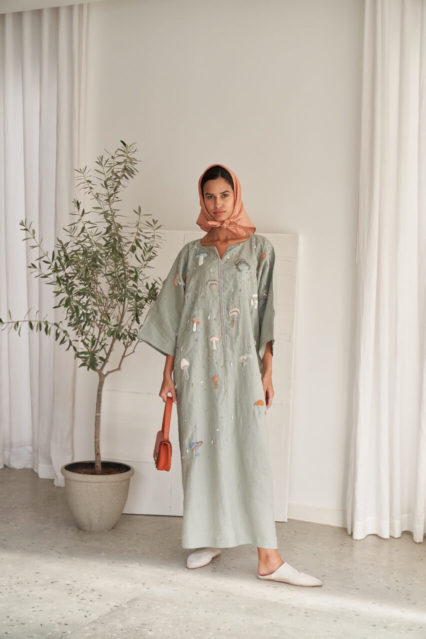 Mushroom Scattered Kaftan