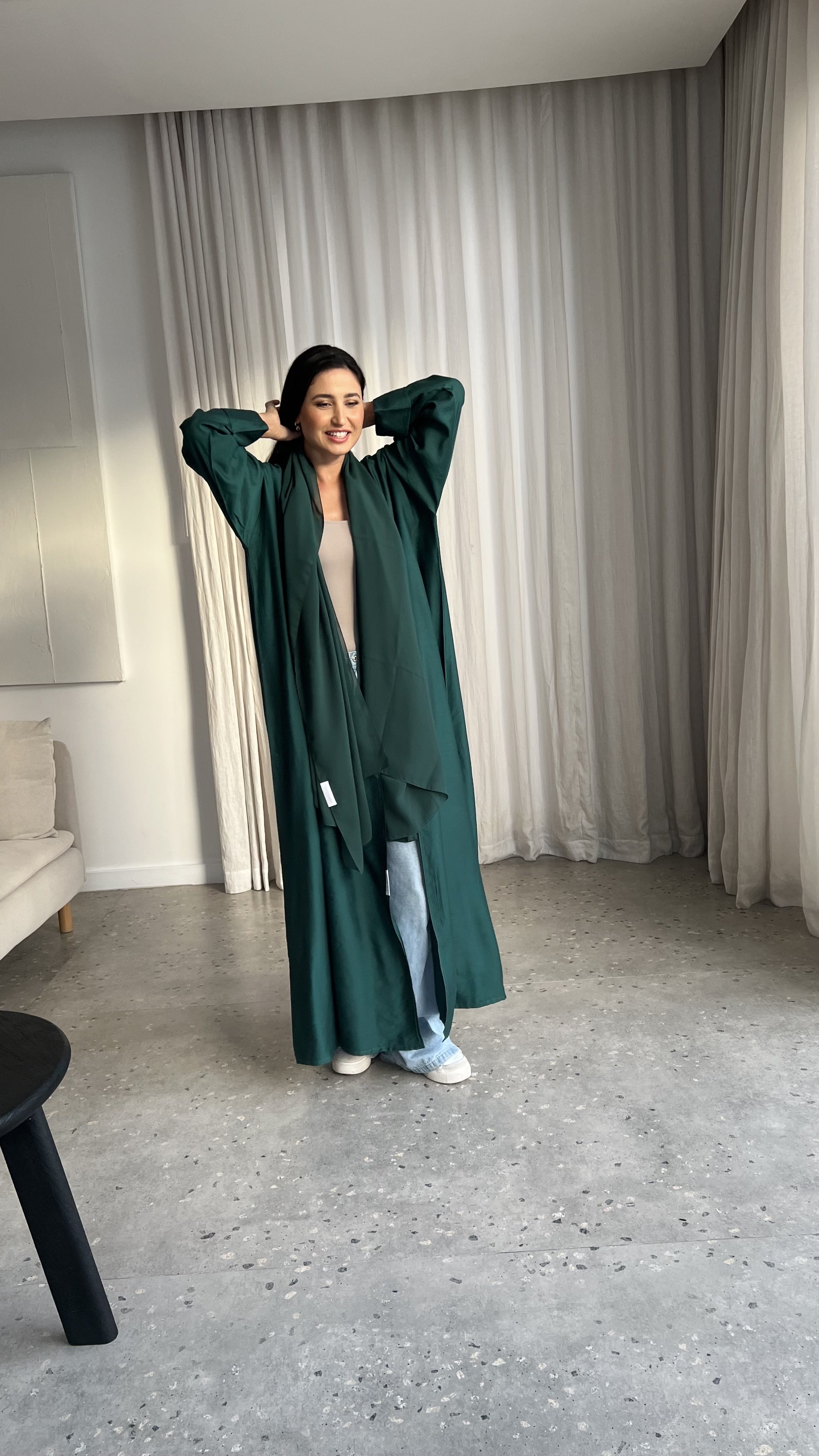 Green Cotton Abaya
