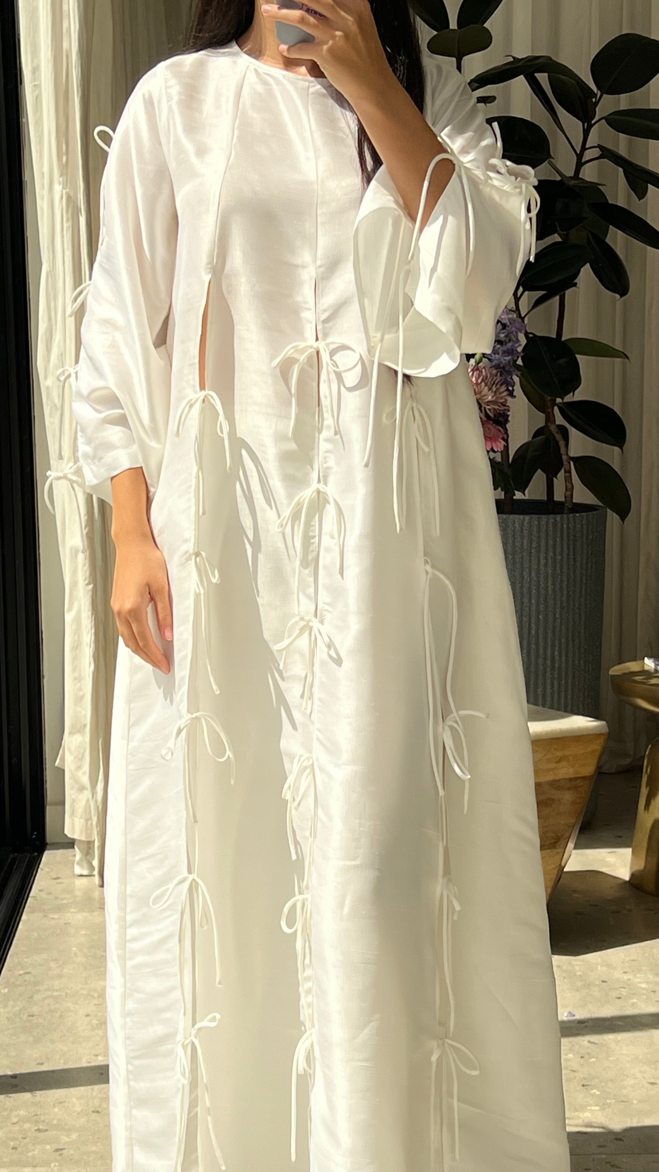Bow Tie White Kaftan
