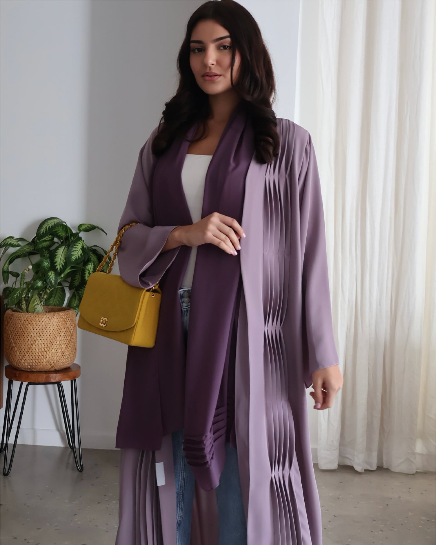 Lavender Pleated Abaya