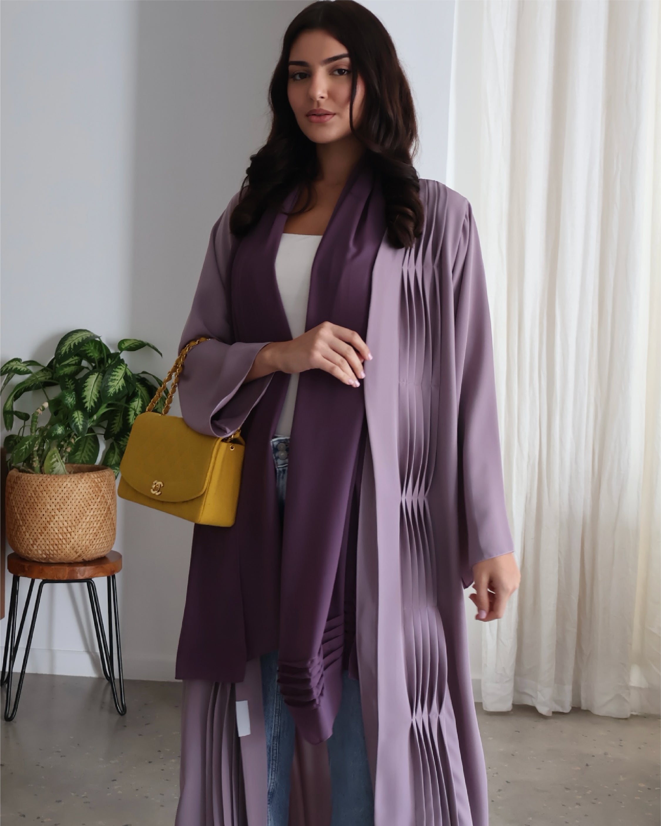Lavender Pleated Abaya