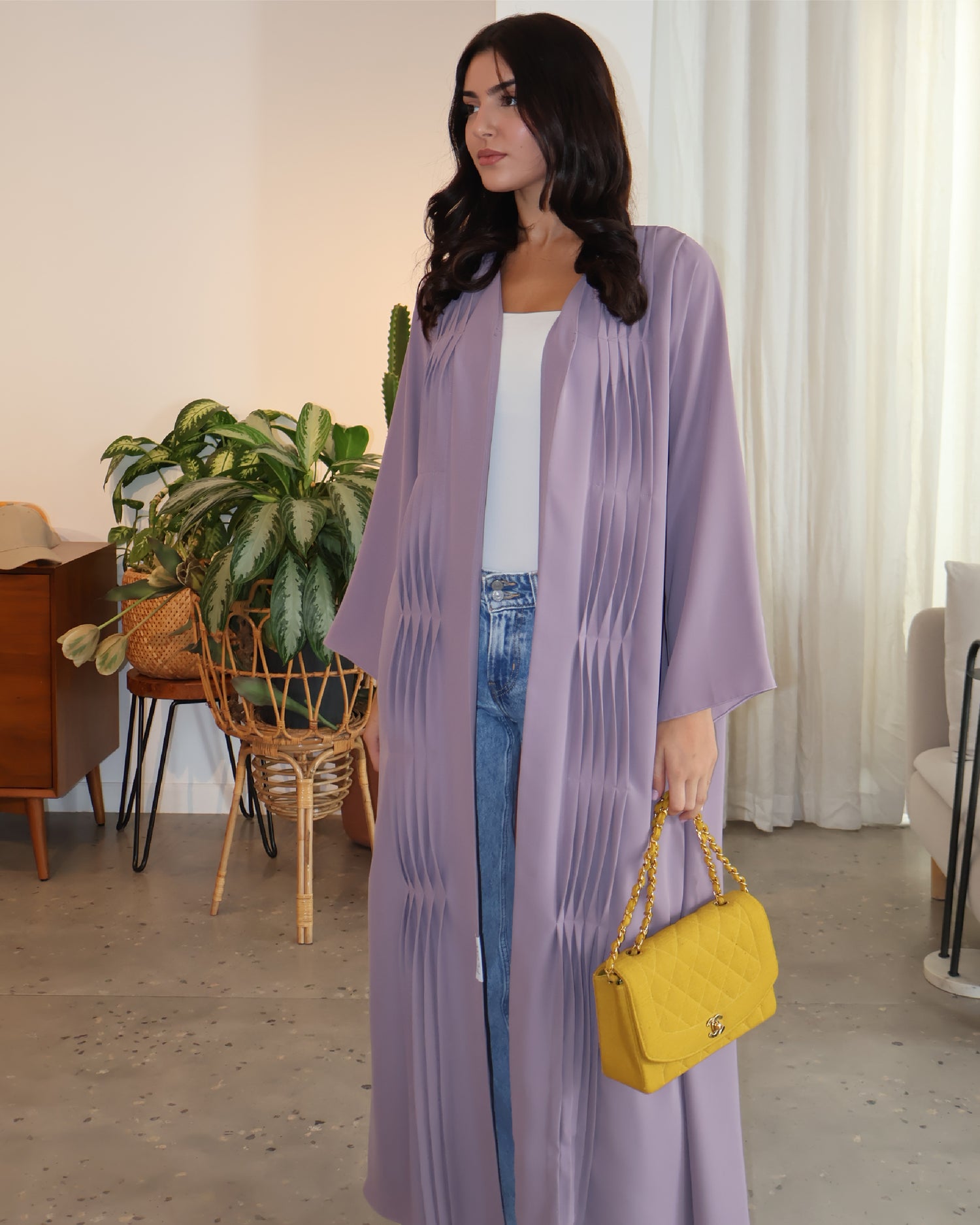 Lavender Pleated Abaya