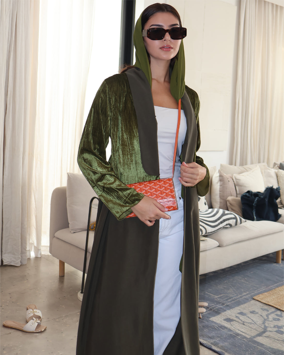 Green Moss Suit Abaya