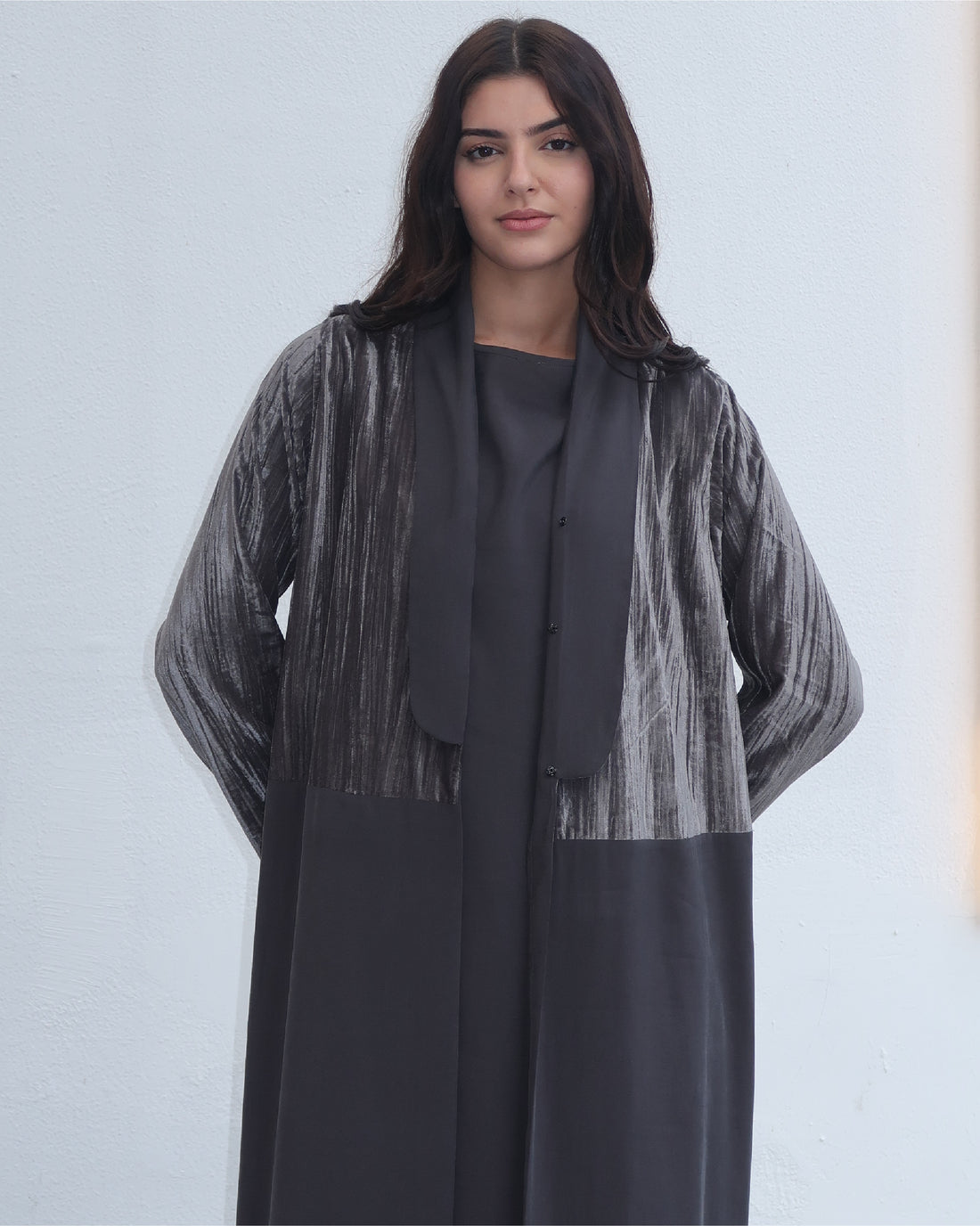Grey Suit Abaya