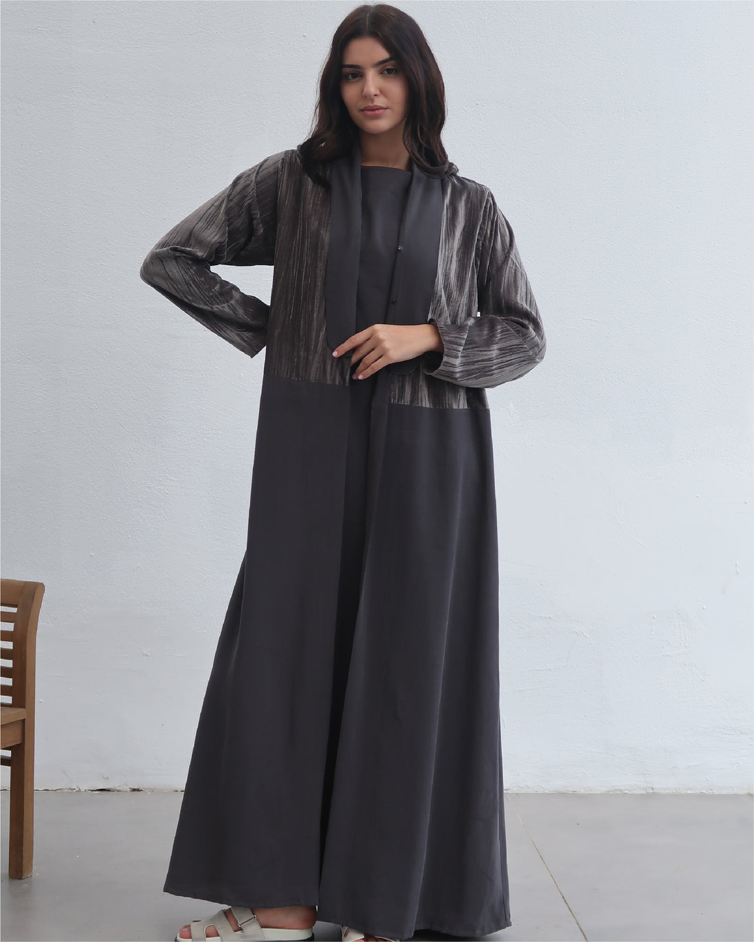 Grey Suit Abaya