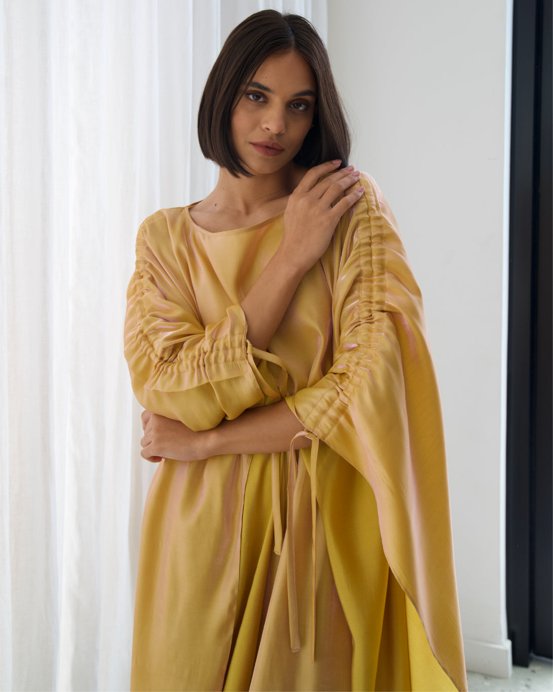 Shimmer Yellow Kaftan