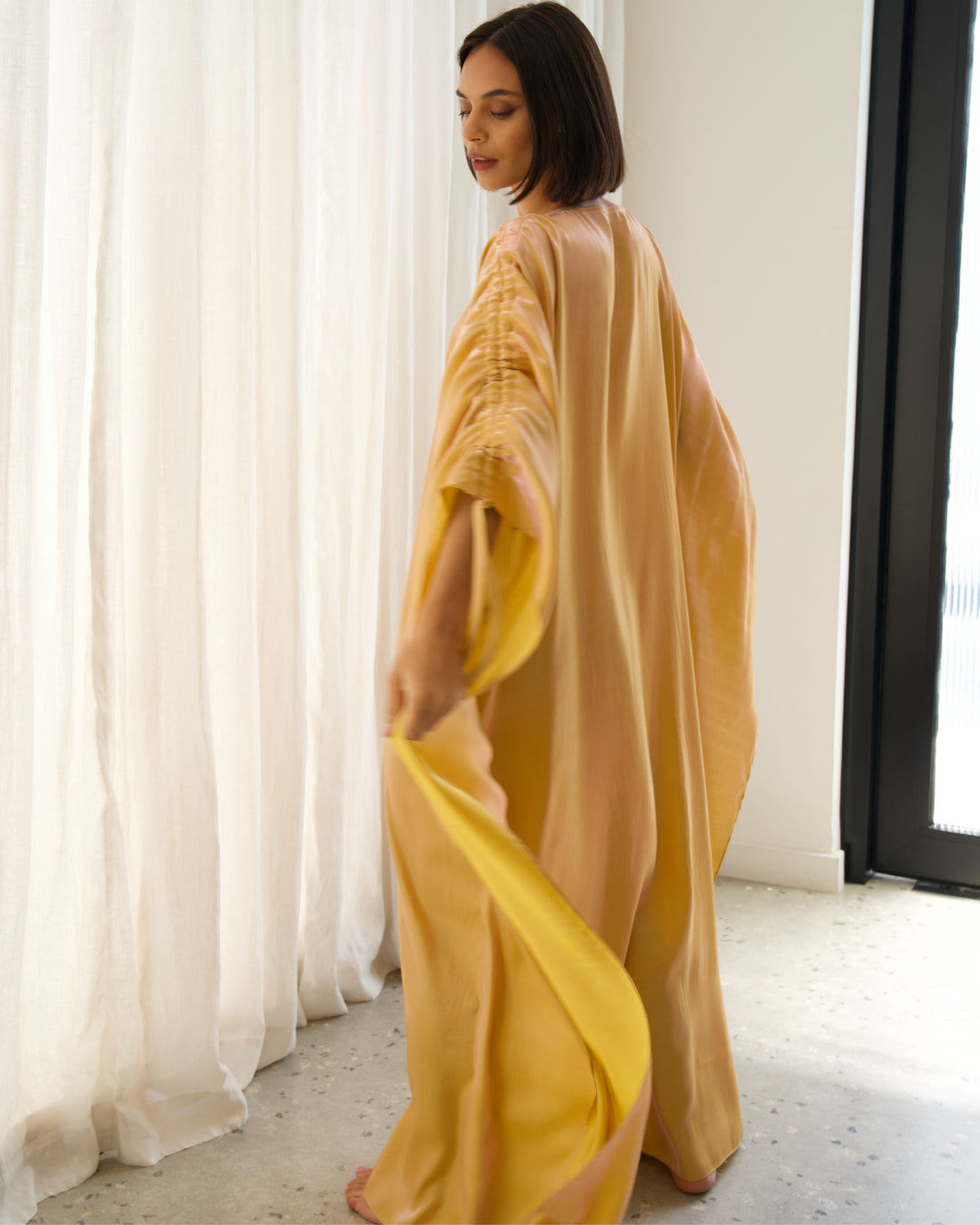Shimmer Yellow Kaftan