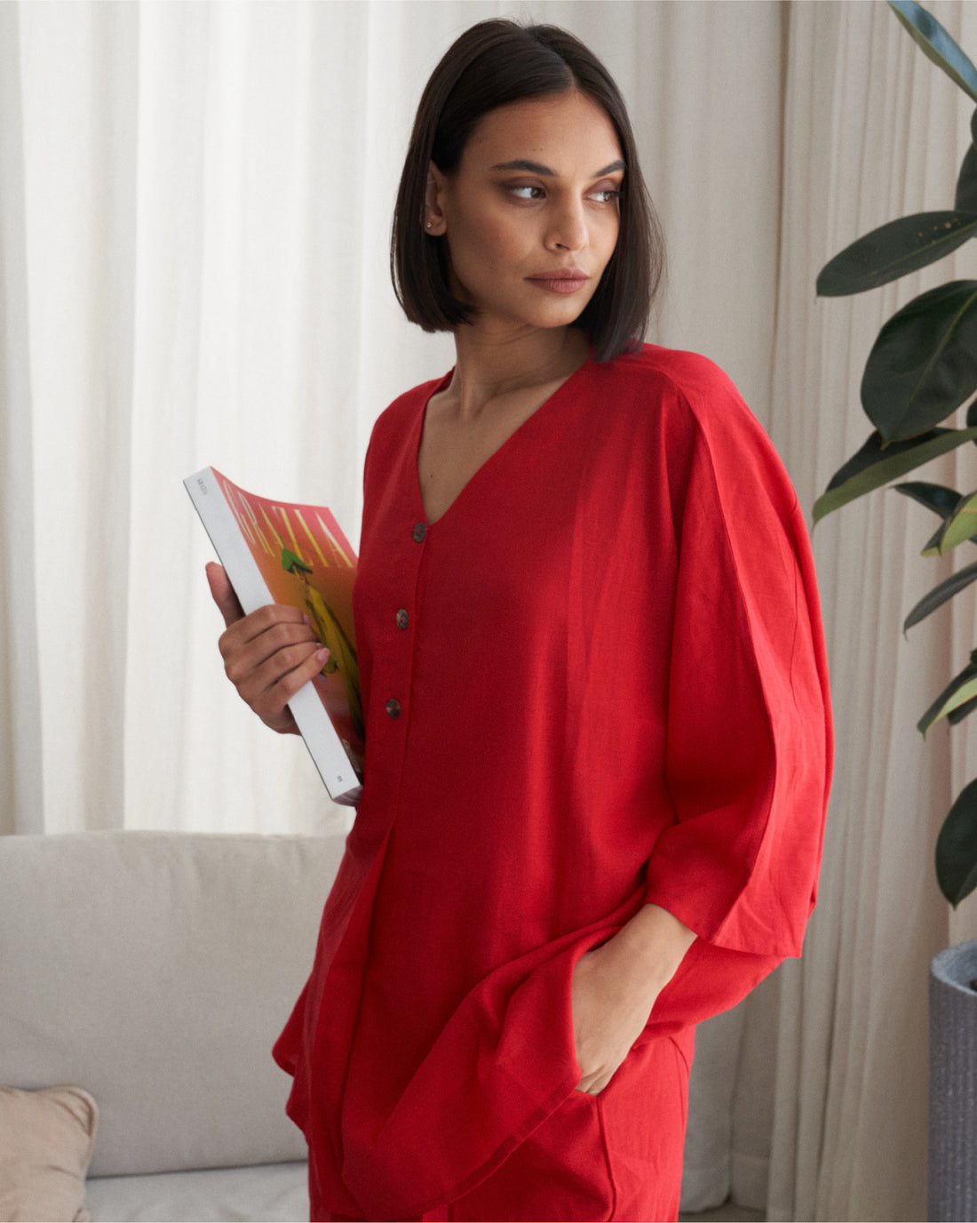 Raspberry Trouser Set