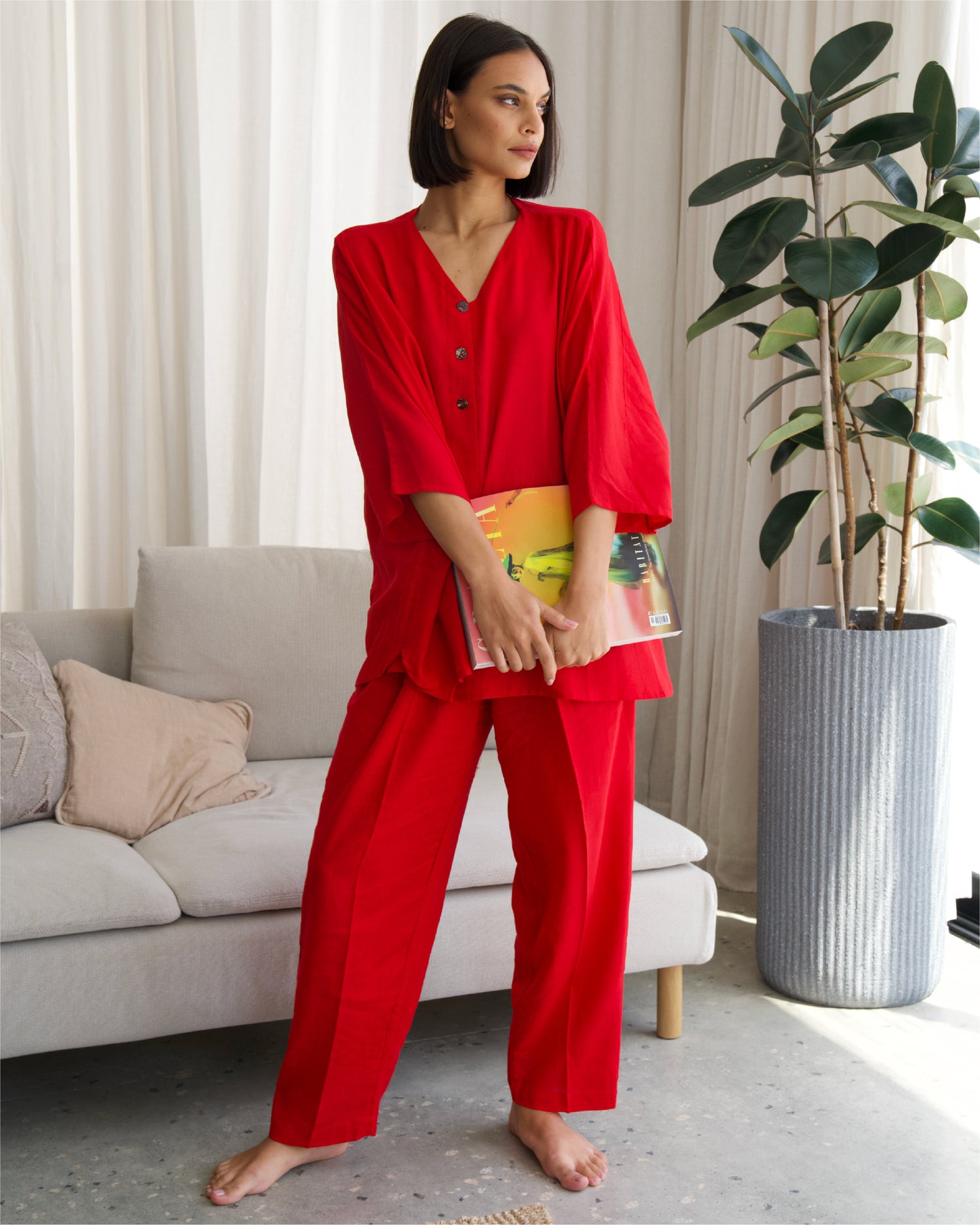 Raspberry Trouser Set