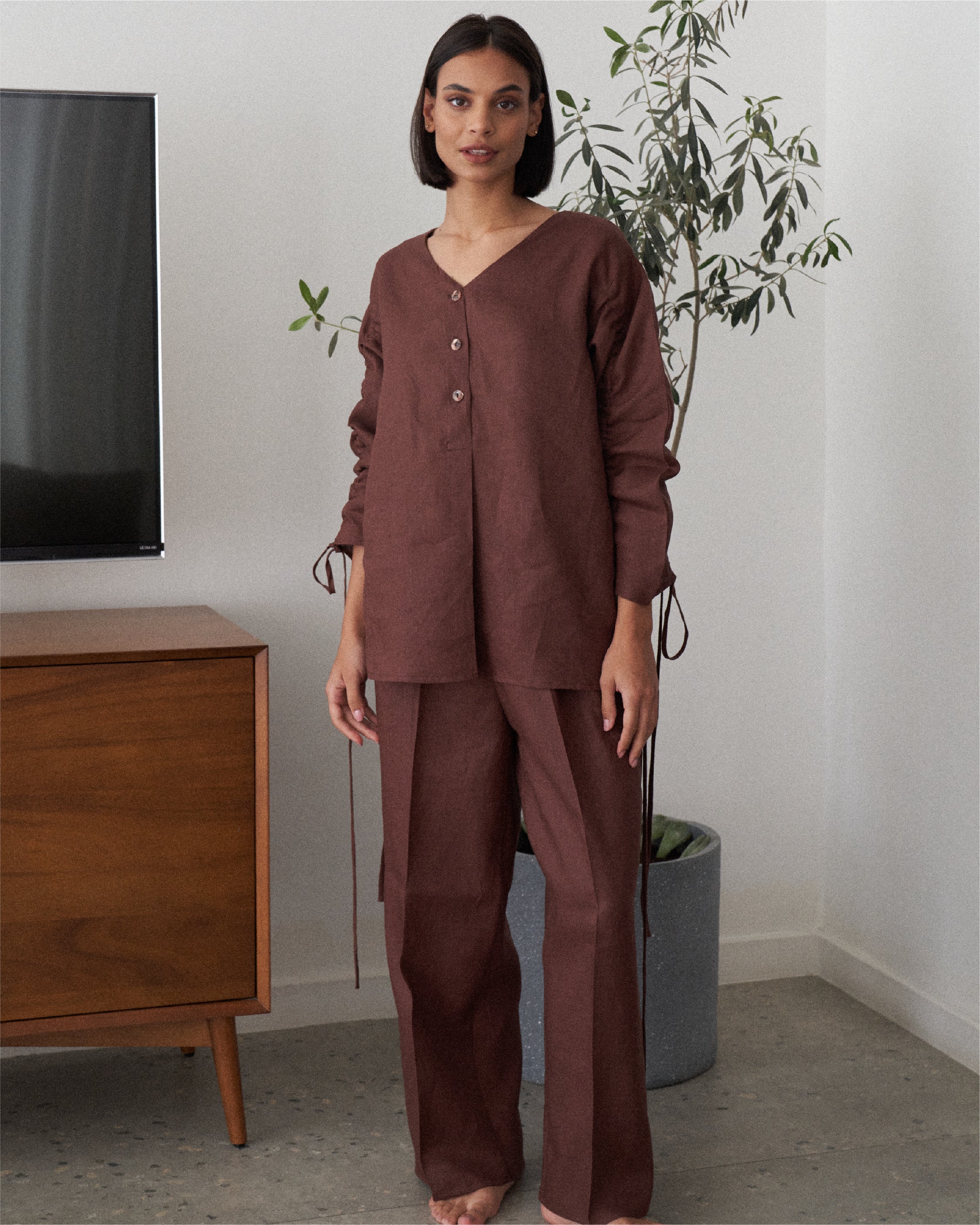 Chocolate Brownie Trouser Set