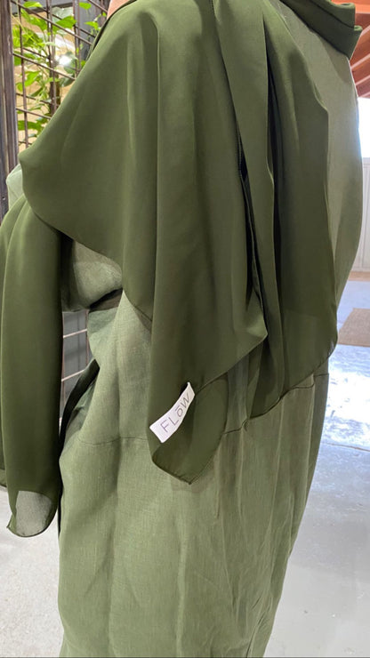 OVERSIZED OLIVE ABAYA